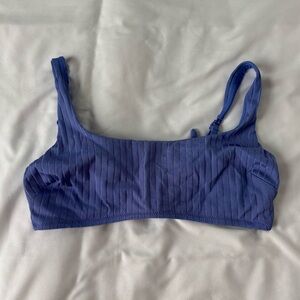 Aerie Blue Ribbed Swim Top